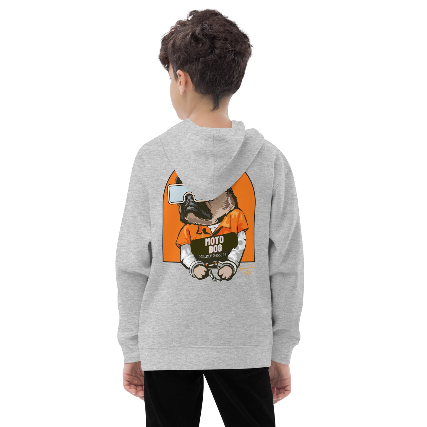 Moto Dog Pug - Kids fleece hoodie