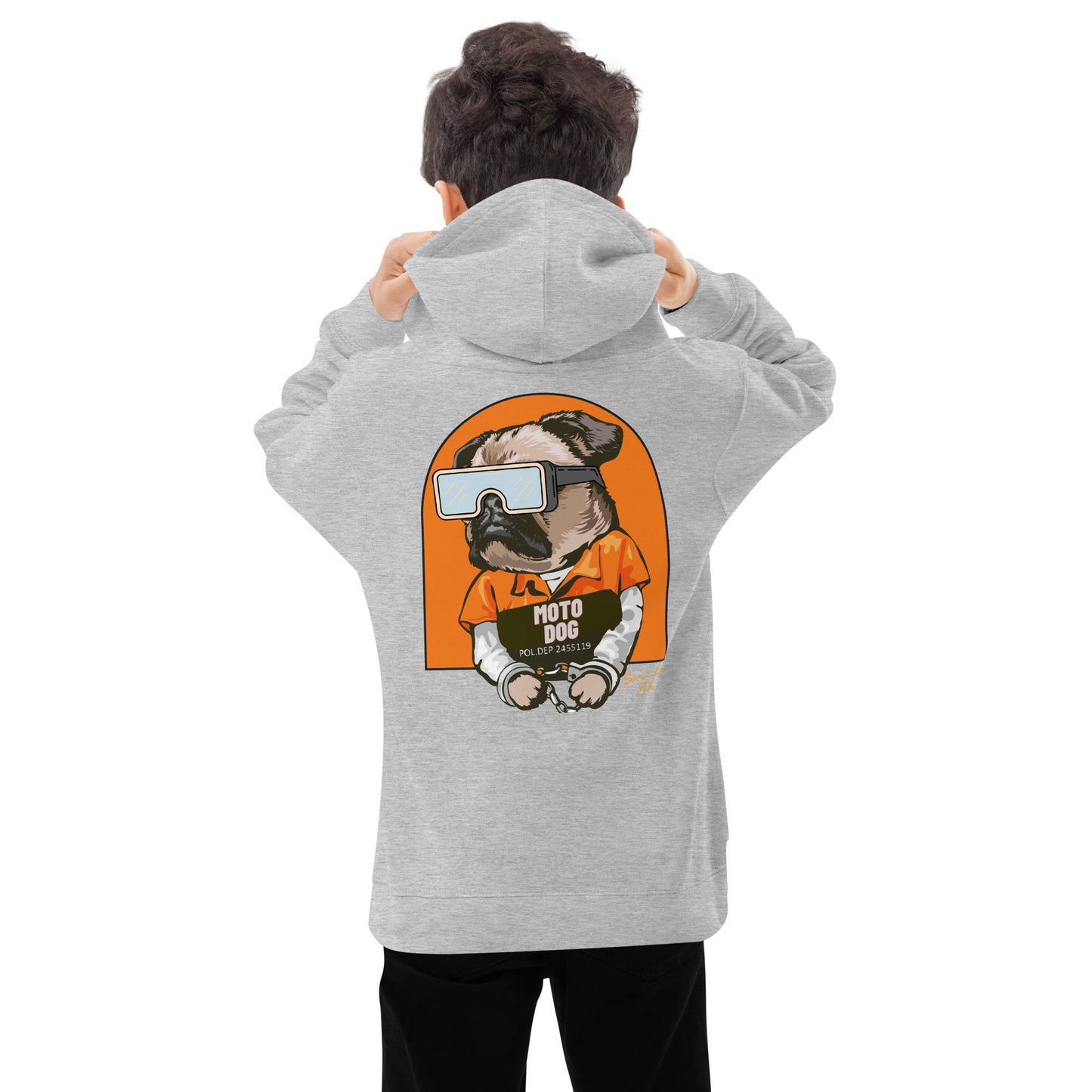 Moto Dog Pug - Kids fleece hoodie