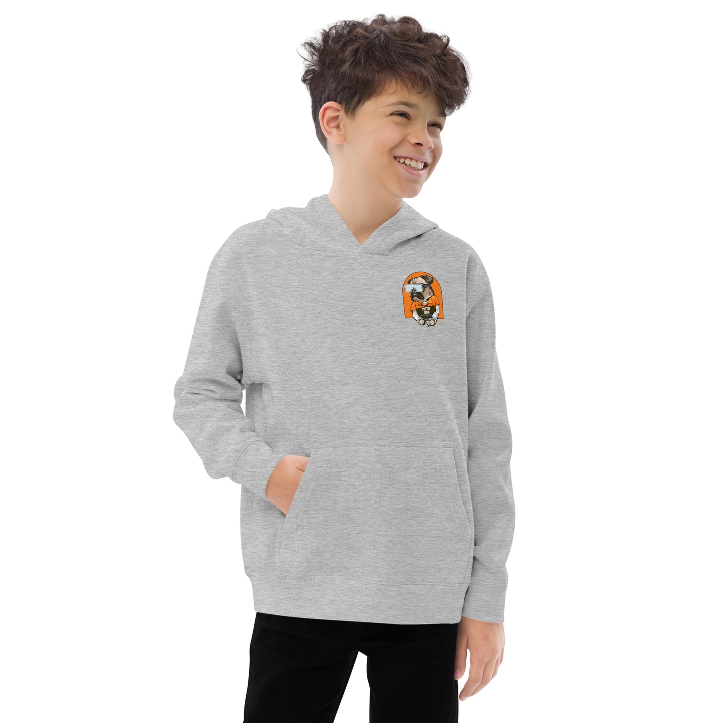Moto Dog Pug - Kids fleece hoodie