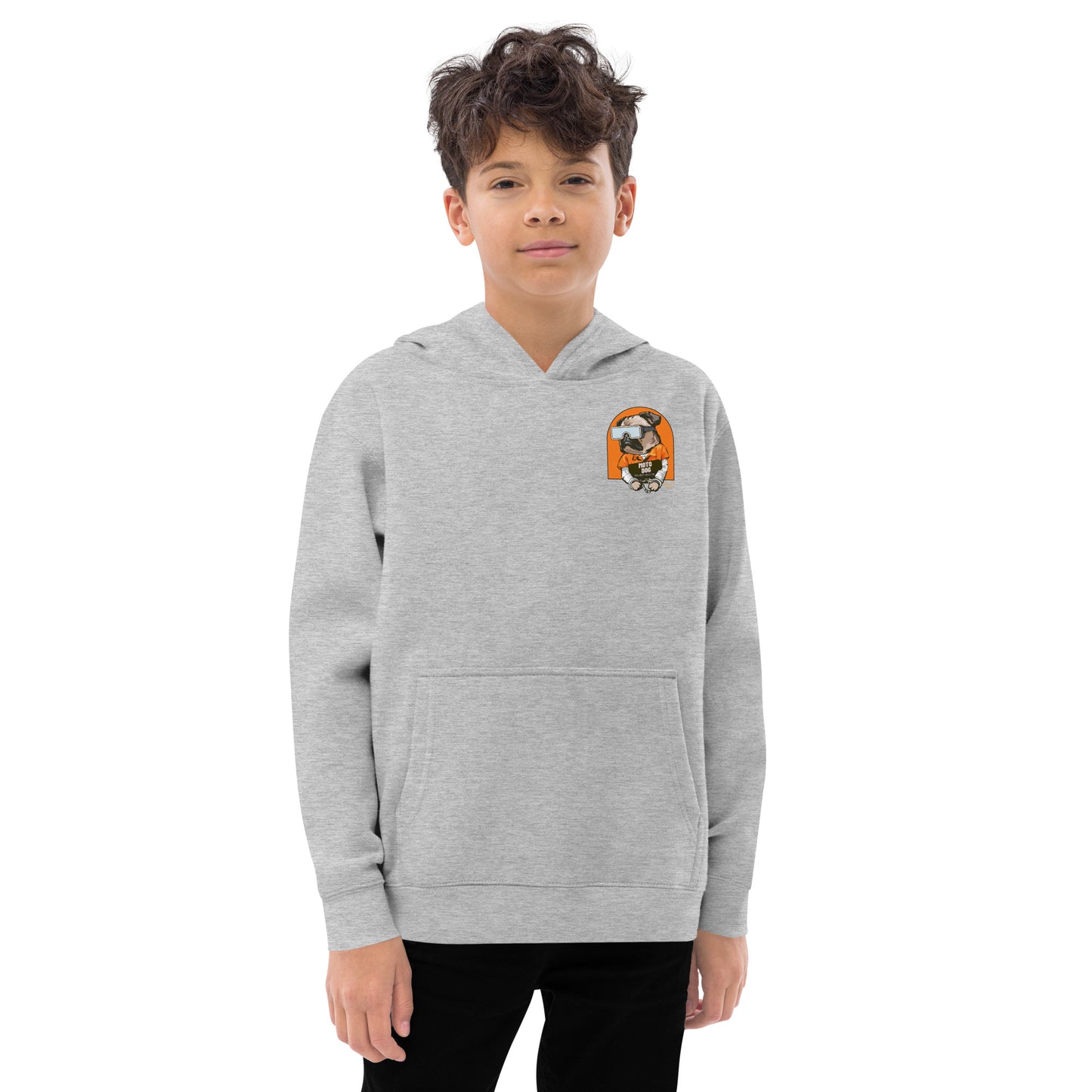 Moto Dog Pug - Kids fleece hoodie