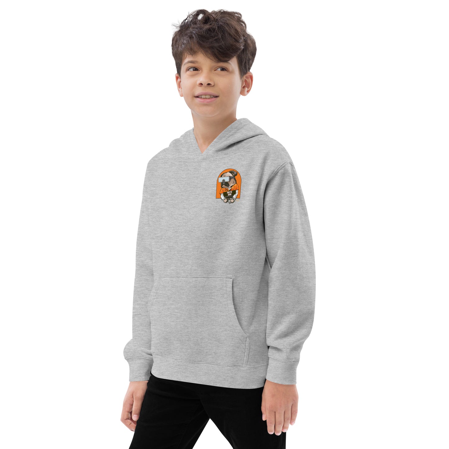 Moto Dog Pug - Kids fleece hoodie