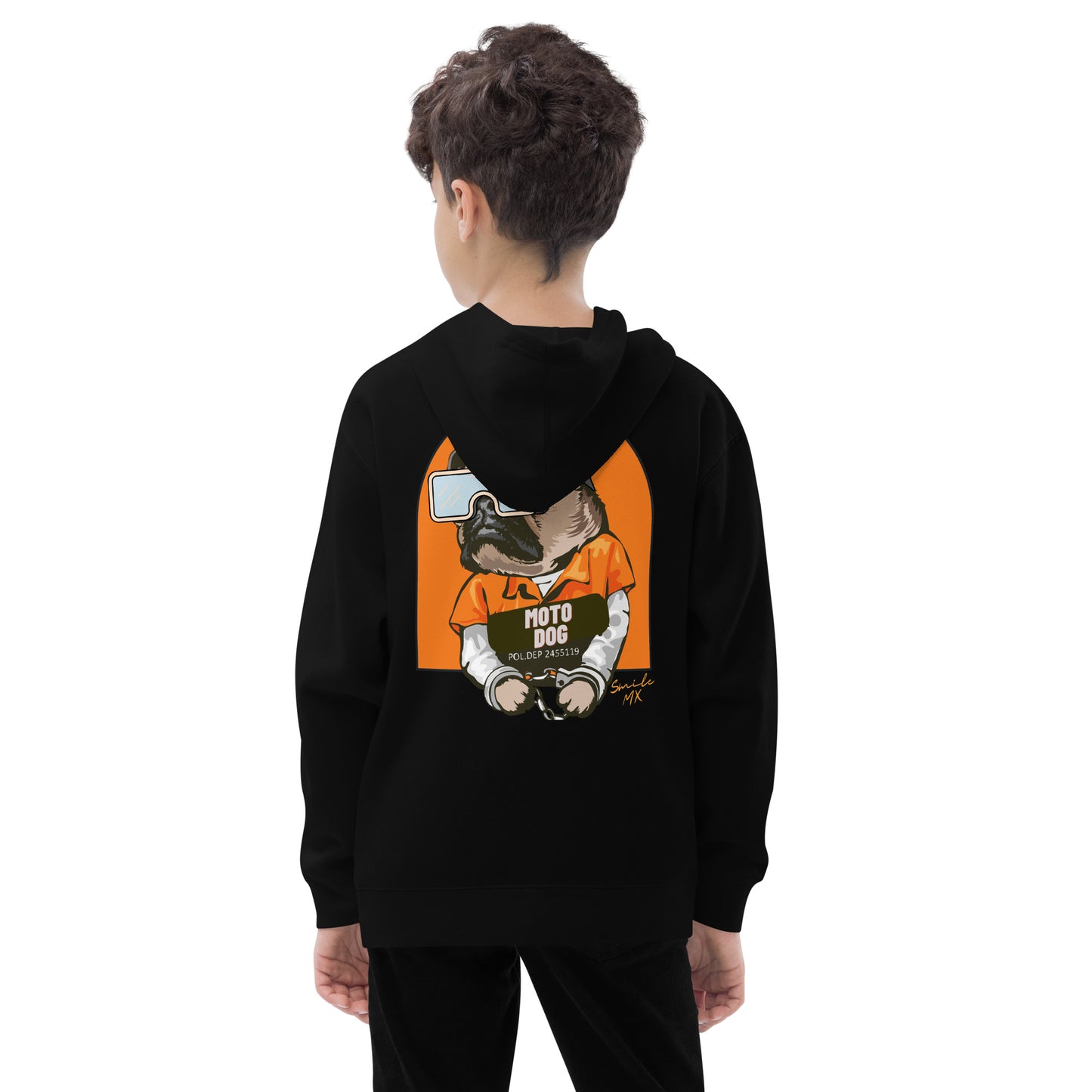 Moto Dog Pug - Kids fleece hoodie