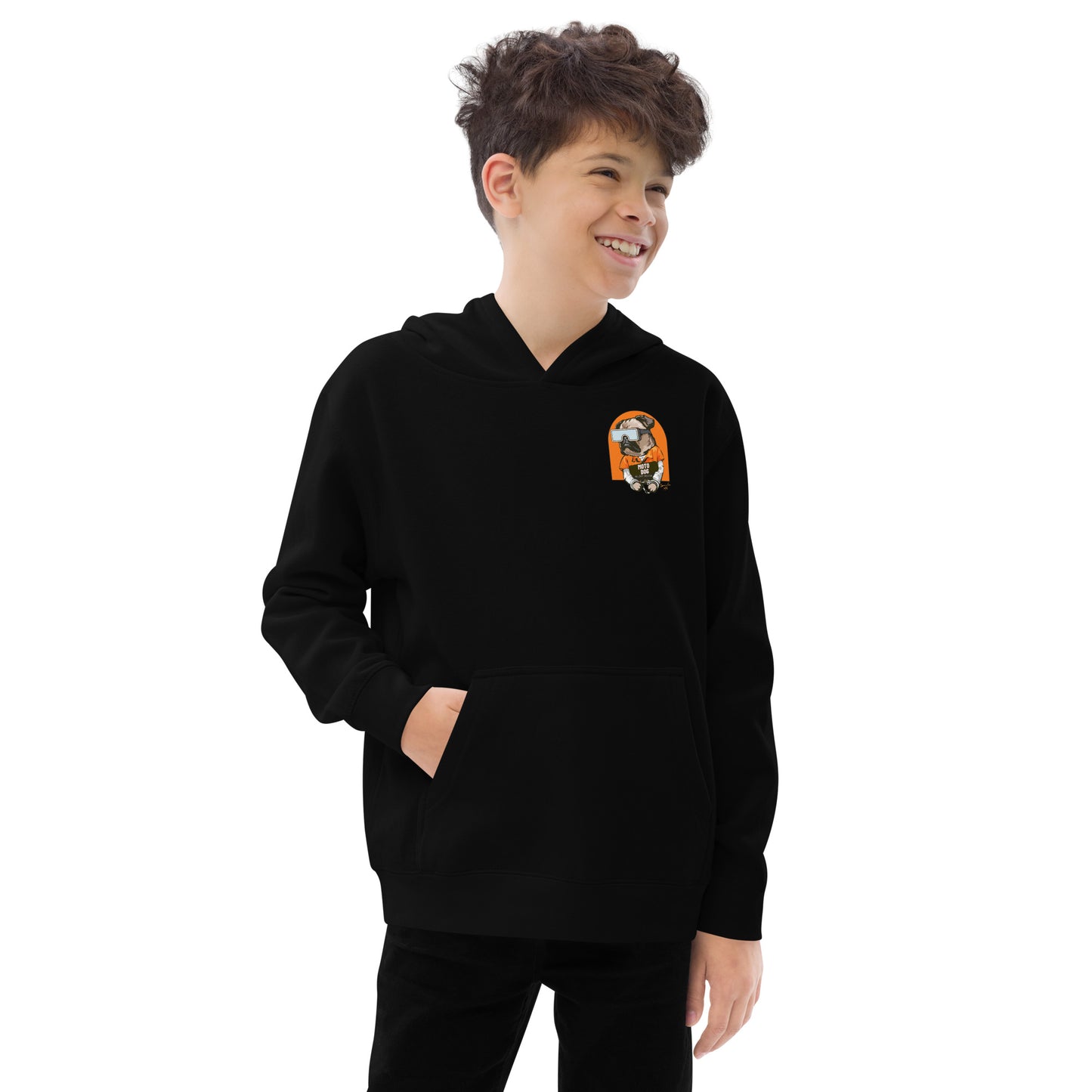 Moto Dog Pug - Kids fleece hoodie