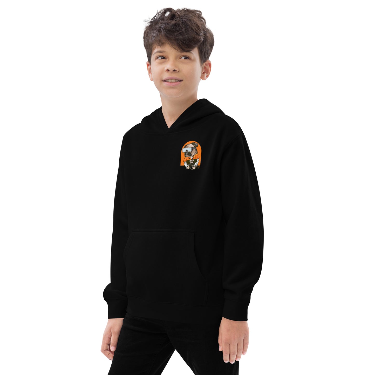 Moto Dog Pug - Kids fleece hoodie