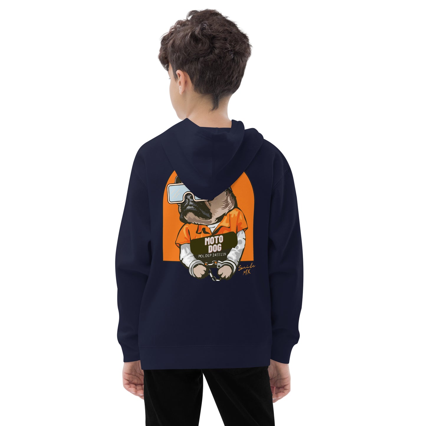 Moto Dog Pug - Kids fleece hoodie