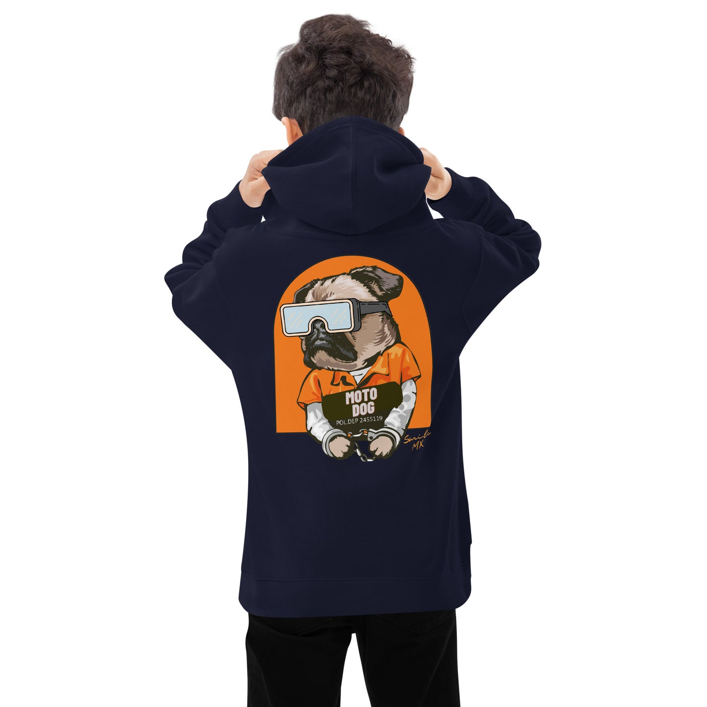 Moto Dog Pug - Kids fleece hoodie