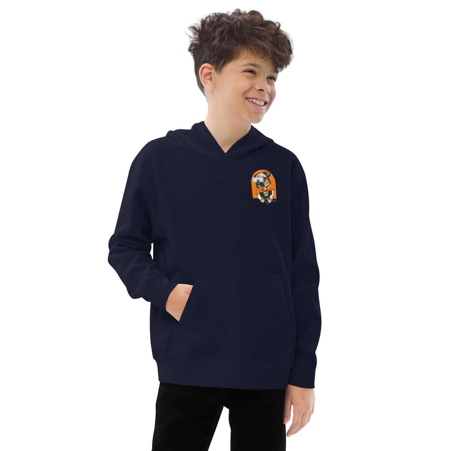 Moto Dog Pug - Kids fleece hoodie