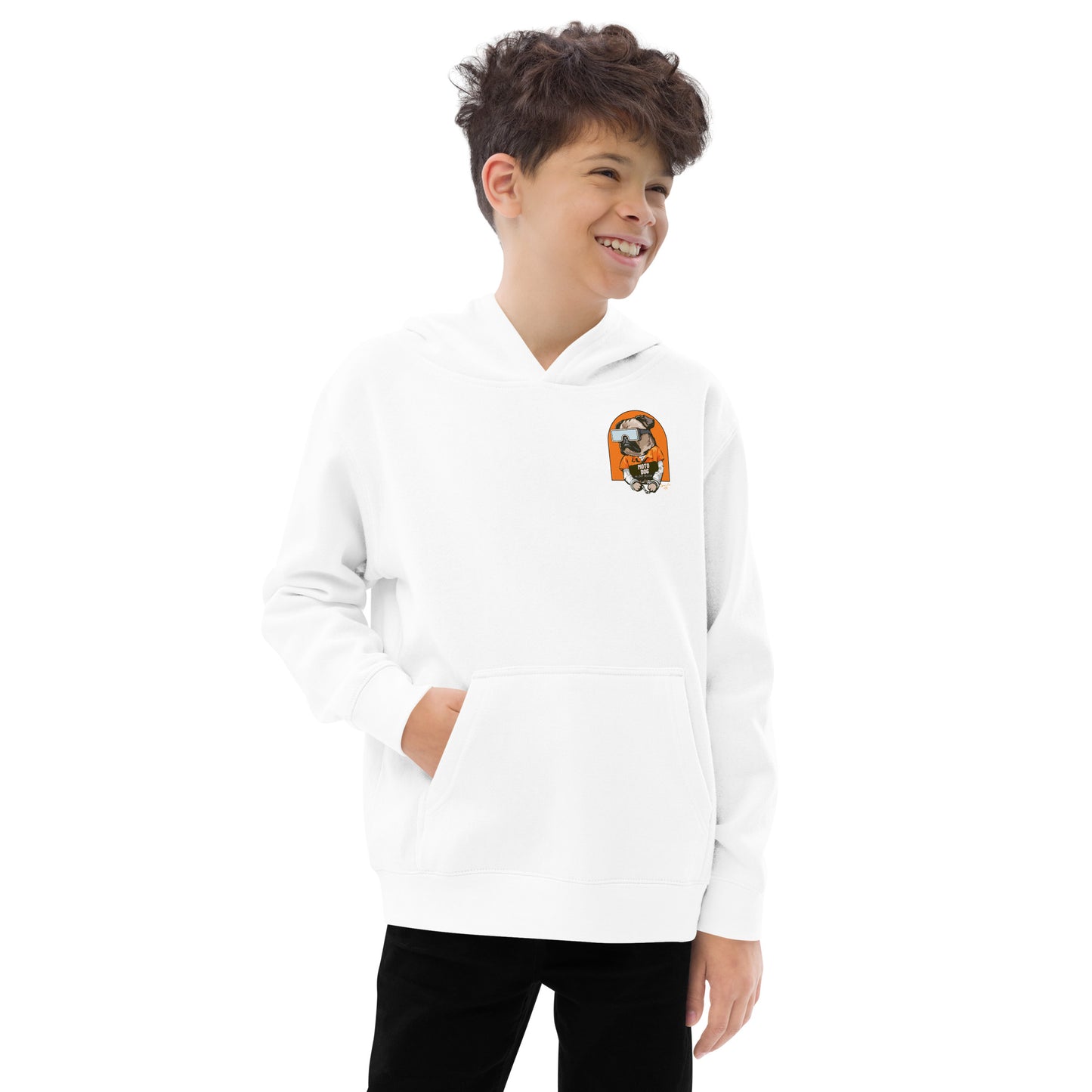 Moto Dog Pug - Kids fleece hoodie