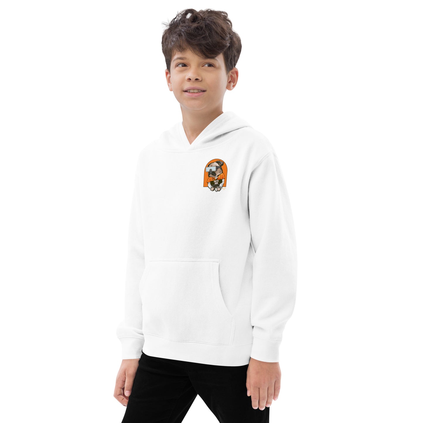 Moto Dog Pug - Kids fleece hoodie