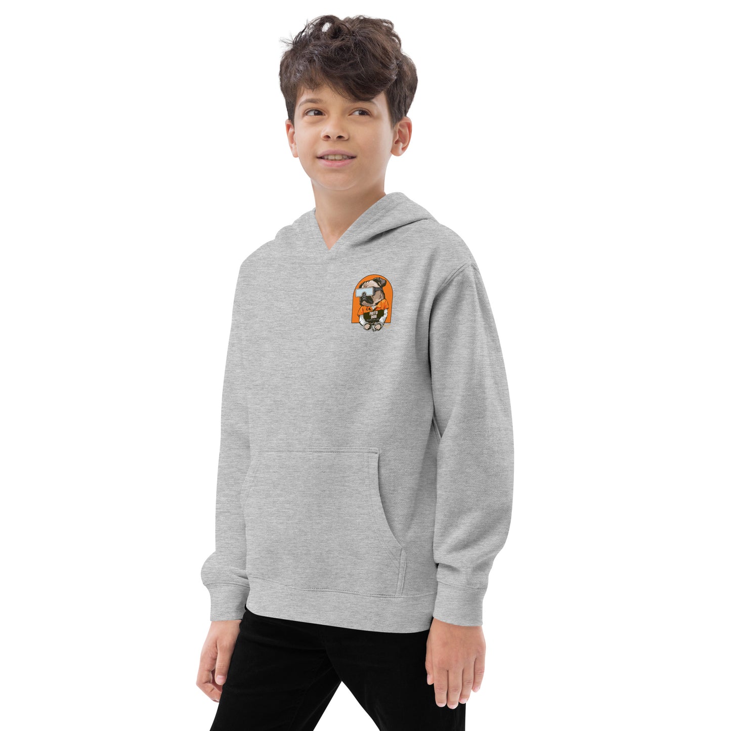 Moto Dog Pug  - Kids fleece hoodie