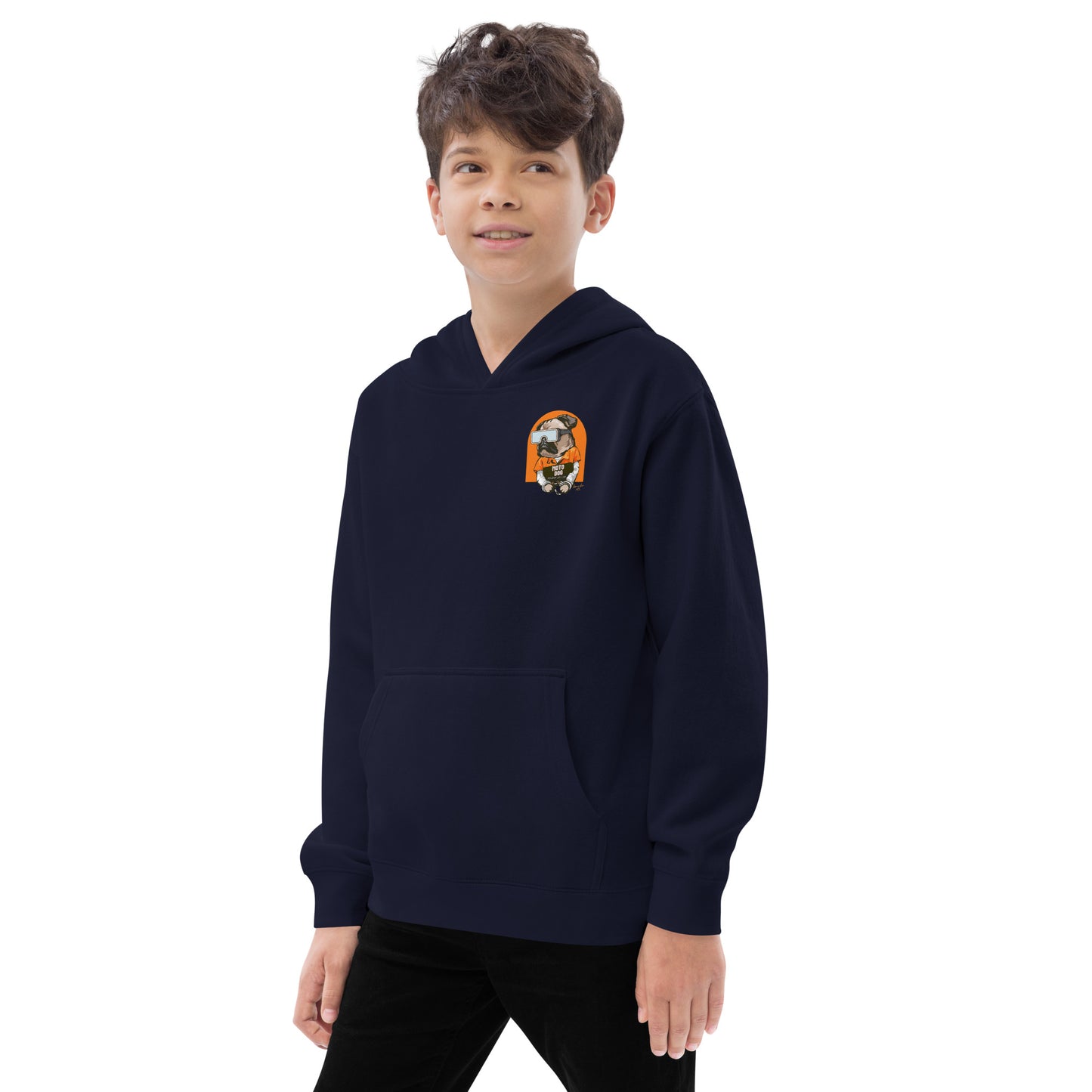 Moto Dog Pug  - Kids fleece hoodie