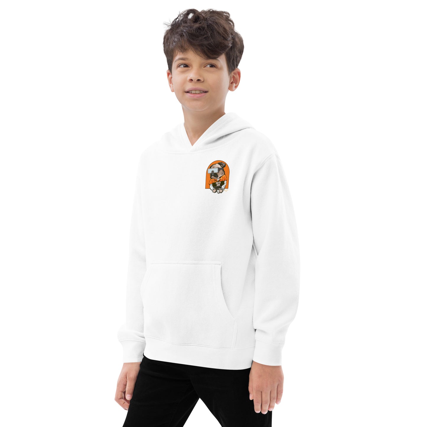 Moto Dog Pug  - Kids fleece hoodie