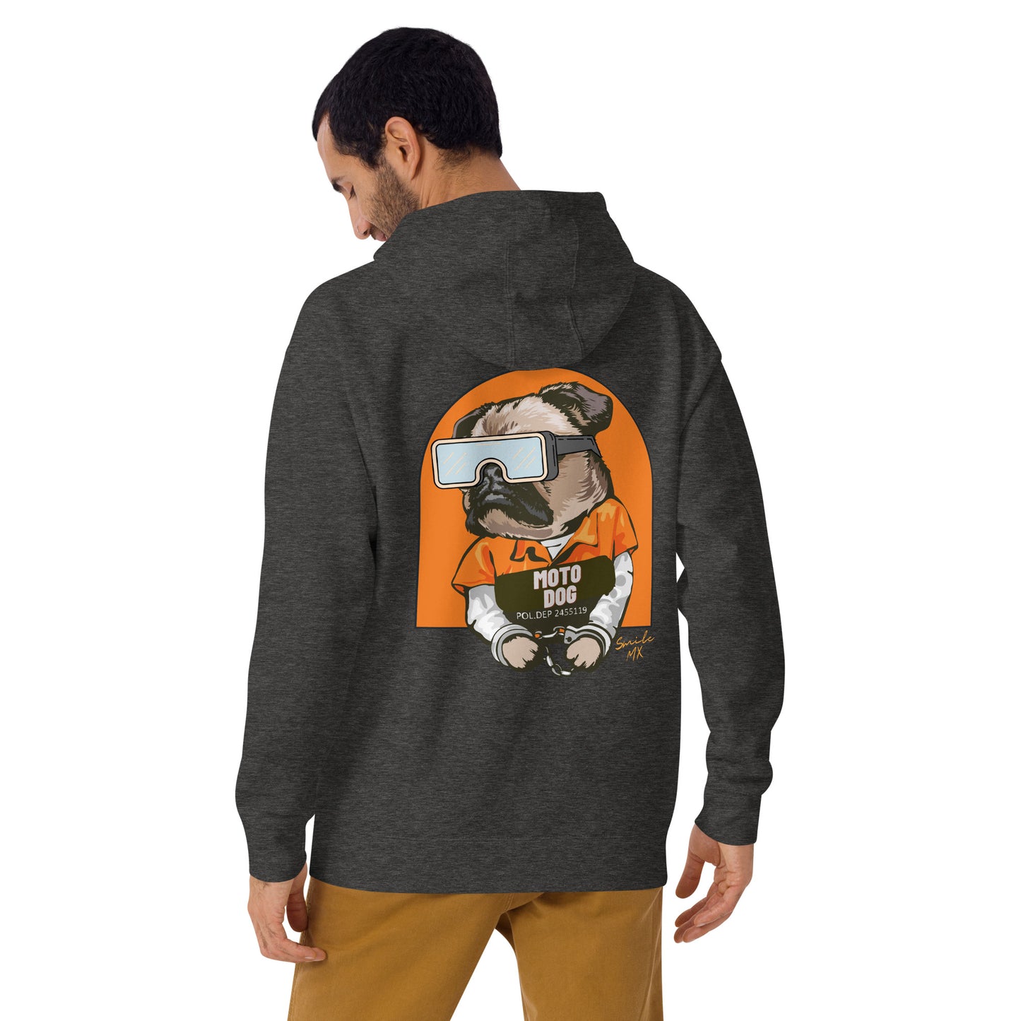 Moto Dog Pug - Men's Hoodie