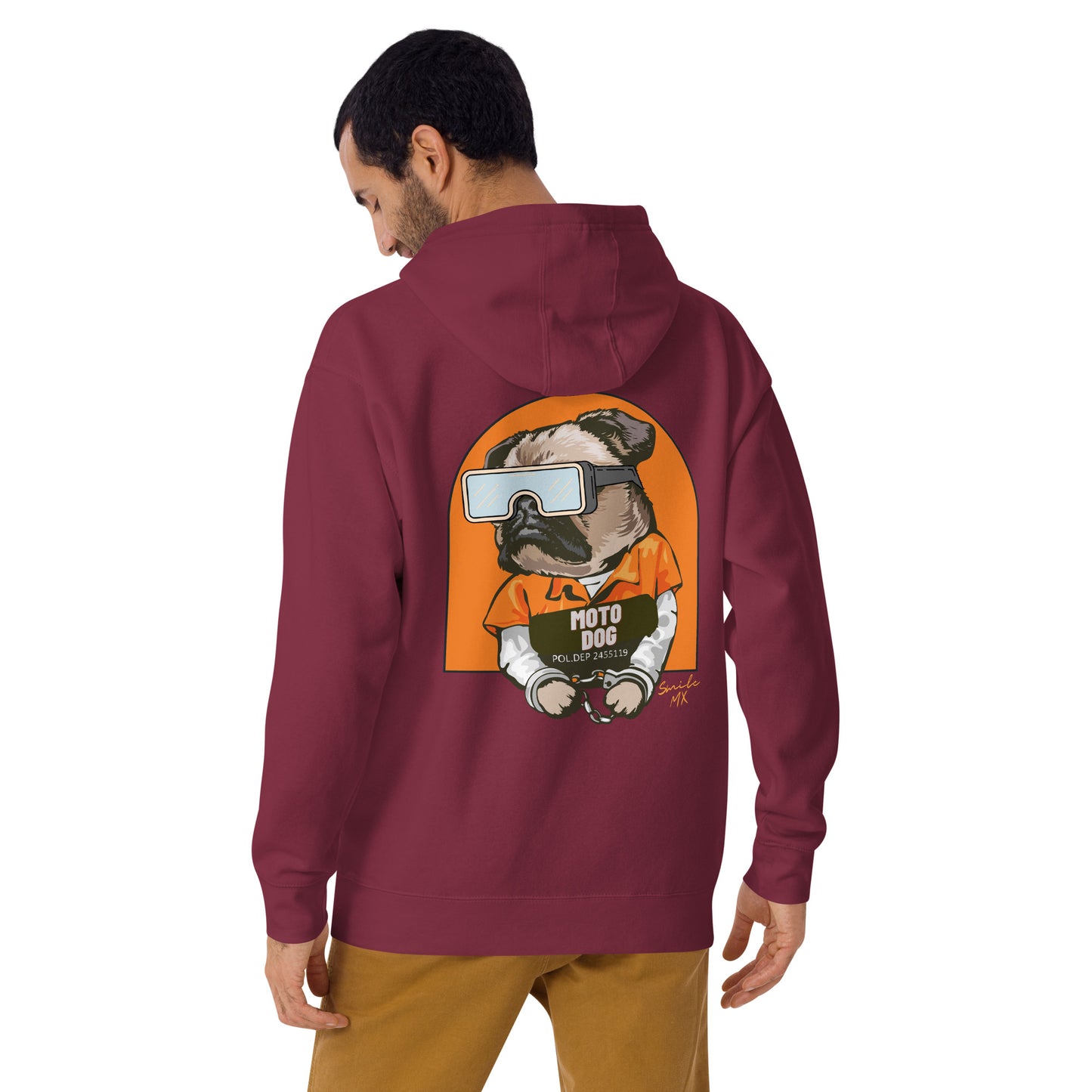 Moto Dog Pug - Men's Hoodie