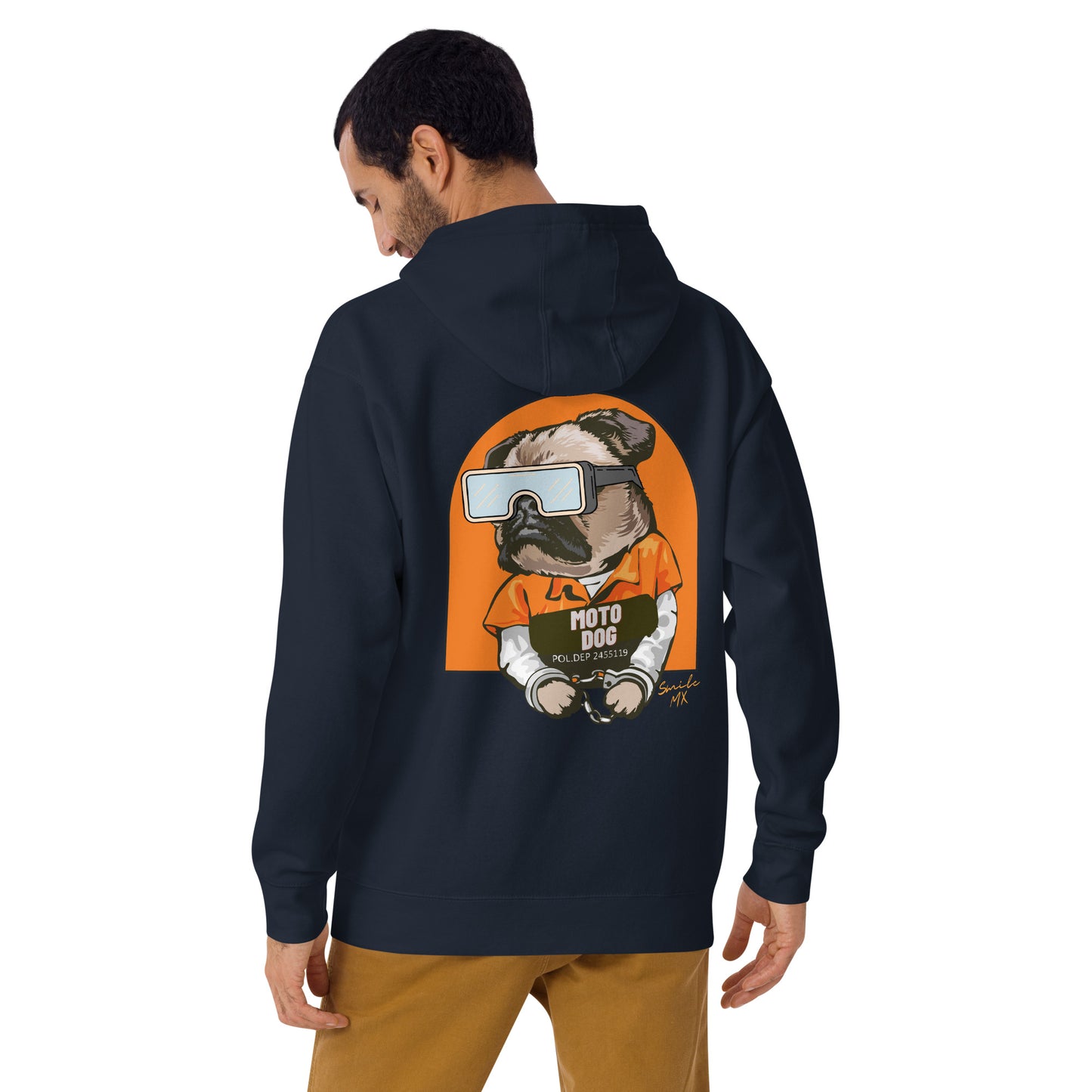 Moto Dog Pug - Men's Hoodie