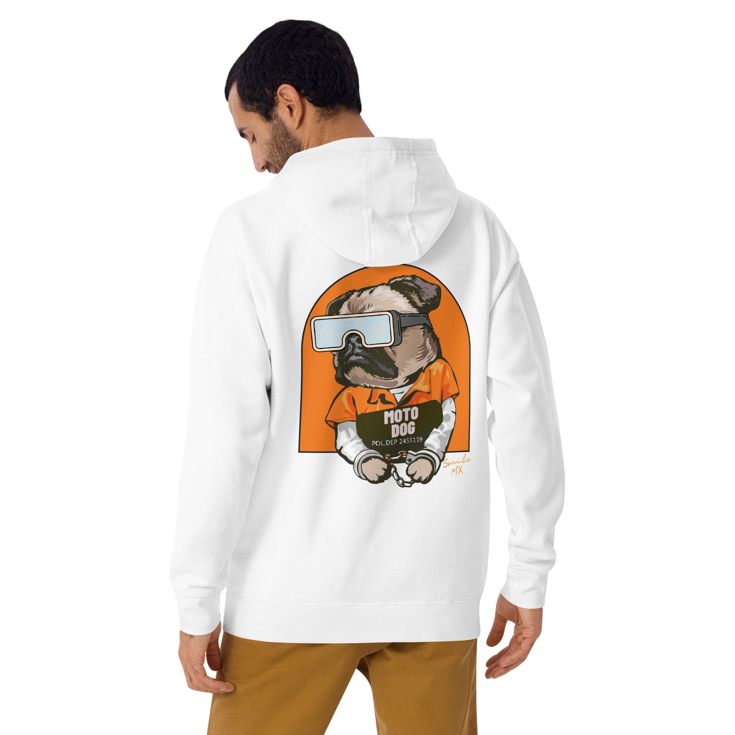 Moto Dog Pug - Men's Hoodie